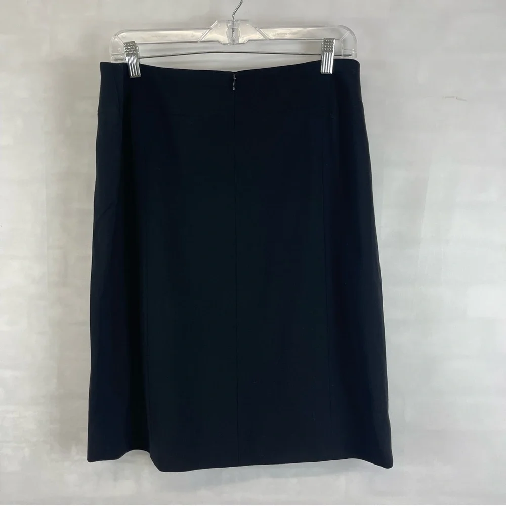 Chanel Boutique Black Wool Pencil Skirt‎ 98A P11485V02954 Size 46 Made in France